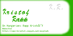 kristof rapp business card